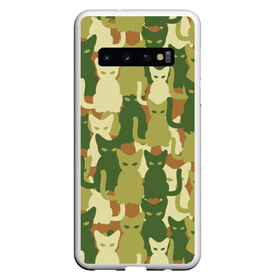 Чехол для Samsung Galaxy S10 с принтом Камуфляж в Тюмени, Силикон | Область печати: задняя сторона чехла, без боковых панелей | camouflage | cat | камуфляж | кот