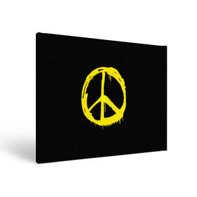 Холст прямоугольный с принтом Peace в Тюмени, 100% ПВХ |  | peace | vppdgryphon | арт | краска | мирный | миролюбивый | пацифик | прикольные | хиппи | цветные
