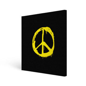 Холст квадратный с принтом Peace в Тюмени, 100% ПВХ |  | Тематика изображения на принте: peace | vppdgryphon | арт | краска | мирный | миролюбивый | пацифик | прикольные | хиппи | цветные
