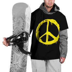 Накидка на куртку 3D с принтом Peace в Тюмени, 100% полиэстер |  | Тематика изображения на принте: peace | vppdgryphon | арт | краска | мирный | миролюбивый | пацифик | прикольные | хиппи | цветные