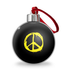 Ёлочный шар с принтом Peace в Тюмени, Пластик | Диаметр: 77 мм | Тематика изображения на принте: peace | vppdgryphon | арт | краска | мирный | миролюбивый | пацифик | прикольные | хиппи | цветные