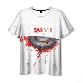 Мужская футболка 3D с принтом SAW VIII в Тюмени, 100% полиэфир | прямой крой, круглый вырез горловины, длина до линии бедер | jigsaw | джон крамер | триллер