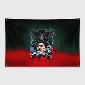 Флаг-баннер с принтом The fear в Тюмени, 100% полиэстер | размер 67 х 109 см, плотность ткани — 95 г/м2; по краям флага есть четыре люверса для крепления | jigsaw | джон крамер | триллер