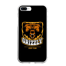 Чехол для iPhone 7Plus/8 Plus матовый с принтом GTIZZLY(sport team) в Тюмени, Силикон | Область печати: задняя сторона чехла, без боковых панелей | bear | grizzly | гризли | медведь | ярость