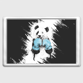 Магнит 45*70 с принтом Панда боксер в Тюмени, Пластик | Размер: 78*52 мм; Размер печати: 70*45 | Тематика изображения на принте: бокс | боксер | панда | панда боксер | спорт