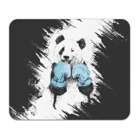 Коврик прямоугольный с принтом Панда боксер в Тюмени, натуральный каучук | размер 230 х 185 мм; запечатка лицевой стороны | Тематика изображения на принте: бокс | боксер | панда | панда боксер | спорт