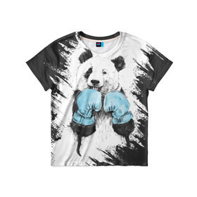 Детская футболка 3D с принтом Панда боксер в Тюмени, 100% гипоаллергенный полиэфир | прямой крой, круглый вырез горловины, длина до линии бедер, чуть спущенное плечо, ткань немного тянется | Тематика изображения на принте: бокс | боксер | панда | панда боксер | спорт