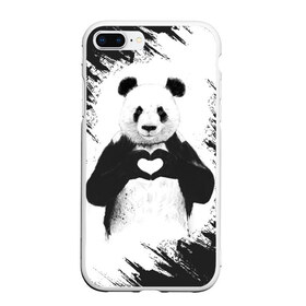 Чехол для iPhone 7Plus/8 Plus матовый с принтом Panda love в Тюмени, Силикон | Область печати: задняя сторона чехла, без боковых панелей | 14 февраля | love | panda | panda love | день святого валентина | любовь | панда