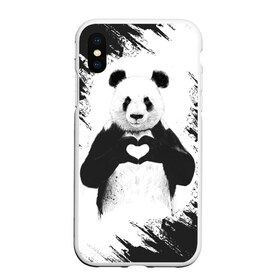 Чехол для iPhone XS Max матовый с принтом Panda love в Тюмени, Силикон | Область печати: задняя сторона чехла, без боковых панелей | 14 февраля | love | panda | panda love | день святого валентина | любовь | панда