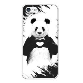 Чехол для iPhone 5/5S матовый с принтом Panda love в Тюмени, Силикон | Область печати: задняя сторона чехла, без боковых панелей | 14 февраля | love | panda | panda love | день святого валентина | любовь | панда