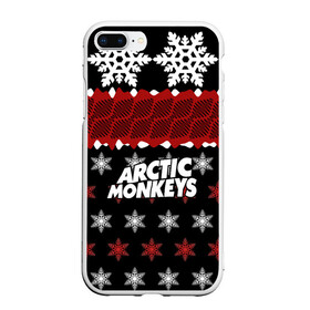 Чехол для iPhone 7Plus/8 Plus матовый с принтом Праздничный Arctic Monkeys в Тюмени, Силикон | Область печати: задняя сторона чехла, без боковых панелей | алекс тёрнер | арктик | арктические мартышки | гаражный | группа | джейми кук | знак | инди рок | красный | м | манкис | музыка | надпись | ник о мэлли | новогодний | новый год | обезьяна