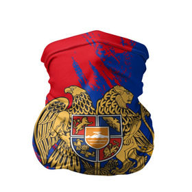 Бандана-труба 3D с принтом Герб и флаг Армении в Тюмени, 100% полиэстер, ткань с особыми свойствами — Activecool | плотность 150‒180 г/м2; хорошо тянется, но сохраняет форму | армения | герб армении | герб и флаг армении | флаг армении
