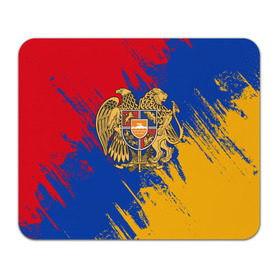 Коврик прямоугольный с принтом Герб и флаг Армении в Тюмени, натуральный каучук | размер 230 х 185 мм; запечатка лицевой стороны | армения | герб армении | герб и флаг армении | флаг армении