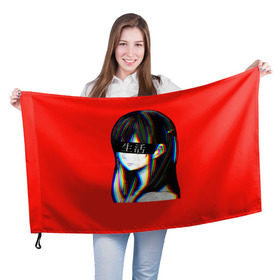 Флаг 3D с принтом Japanese Aesthetic в Тюмени, 100% полиэстер | плотность ткани — 95 г/м2, размер — 67 х 109 см. Принт наносится с одной стороны | sad japanese aesthetic