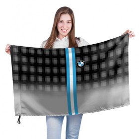 Флаг 3D с принтом BMW Creative Collection в Тюмени, 100% полиэстер | плотность ткани — 95 г/м2, размер — 67 х 109 см. Принт наносится с одной стороны | 