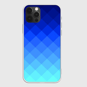 Чехол для iPhone 12 Pro с принтом Blue geometria в Тюмени, силикон | область печати: задняя сторона чехла, без боковых панелей | blue | geometria | абстракция | бирюза | бирюзовый | геометрия | куб | синий