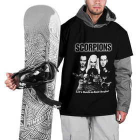 Накидка на куртку 3D с принтом Группа Scorpions в Тюмени, 100% полиэстер |  | scorpions | группа | скорпионс | хард | хардрок