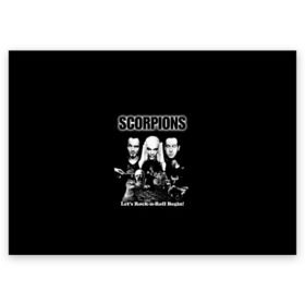 Поздравительная открытка с принтом Группа Scorpions в Тюмени, 100% бумага | плотность бумаги 280 г/м2, матовая, на обратной стороне линовка и место для марки
 | Тематика изображения на принте: scorpions | группа | скорпионс | хард | хардрок