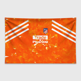 Флаг-баннер с принтом Atletico Madrid Original #5 в Тюмени, 100% полиэстер | размер 67 х 109 см, плотность ткани — 95 г/м2; по краям флага есть четыре люверса для крепления | атлетико мадрид | полосы | эмблема