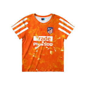 Детская футболка 3D с принтом Atletico Madrid Original #5 в Тюмени, 100% гипоаллергенный полиэфир | прямой крой, круглый вырез горловины, длина до линии бедер, чуть спущенное плечо, ткань немного тянется | Тематика изображения на принте: атлетико мадрид | полосы | эмблема
