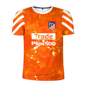 Мужская футболка 3D спортивная с принтом Atletico Madrid Original #5 в Тюмени, 100% полиэстер с улучшенными характеристиками | приталенный силуэт, круглая горловина, широкие плечи, сужается к линии бедра | атлетико мадрид | полосы | эмблема