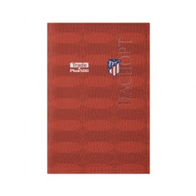 Обложка для паспорта матовая кожа с принтом Atletico Madrid Original #10 в Тюмени, натуральная матовая кожа | размер 19,3 х 13,7 см; прозрачные пластиковые крепления | атлетико мадрид | эмблема