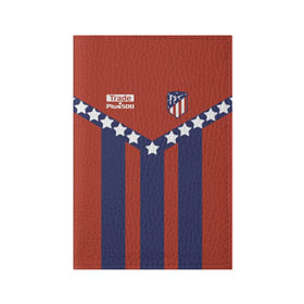 Обложка для паспорта матовая кожа с принтом Atletico Madrid Original #11 в Тюмени, натуральная матовая кожа | размер 19,3 х 13,7 см; прозрачные пластиковые крепления | атлетико мадрид | полосы | эмблема