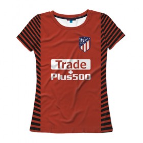 Женская футболка 3D с принтом Atletico Madrid Original #12 в Тюмени, 100% полиэфир ( синтетическое хлопкоподобное полотно) | прямой крой, круглый вырез горловины, длина до линии бедер | Тематика изображения на принте: 