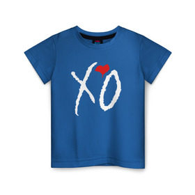 Детская футболка хлопок с принтом XO в Тюмени, 100% хлопок | круглый вырез горловины, полуприлегающий силуэт, длина до линии бедер | Тематика изображения на принте: the weeknd