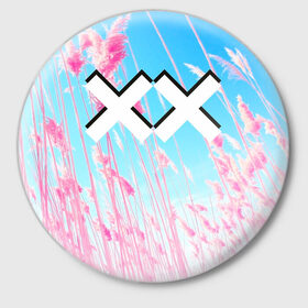 Значок с принтом The XX Pink в Тюмени,  металл | круглая форма, металлическая застежка в виде булавки | 