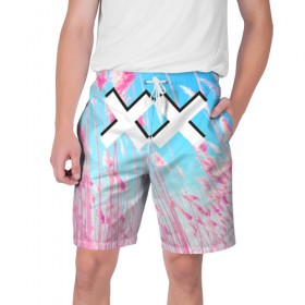Мужские шорты 3D с принтом The XX Pink в Тюмени,  полиэстер 100% | прямой крой, два кармана без застежек по бокам. Мягкая трикотажная резинка на поясе, внутри которой широкие завязки. Длина чуть выше колен | 
