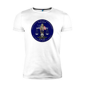 Мужская футболка премиум с принтом LAPD в Тюмени, 92% хлопок, 8% лайкра | приталенный силуэт, круглый вырез ворота, длина до линии бедра, короткий рукав | los angeles police department | весы | герб | департамент | защищать и служить | лос анджелес | сша | фемида