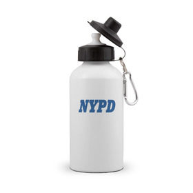 Бутылка спортивная с принтом NYPD в Тюмени, металл | емкость — 500 мл, в комплекте две пластиковые крышки и карабин для крепления | new york police department | департамент | нью йорк