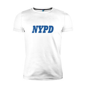 Мужская футболка премиум с принтом NYPD в Тюмени, 92% хлопок, 8% лайкра | приталенный силуэт, круглый вырез ворота, длина до линии бедра, короткий рукав | new york police department | департамент | нью йорк