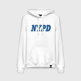 Женская толстовка хлопок с принтом NYPD в Тюмени, френч-терри, мягкий теплый начес внутри (100% хлопок) | карман-кенгуру, эластичные манжеты и нижняя кромка, капюшон с подкладом и шнурком | new york police department | департамент | нью йорк
