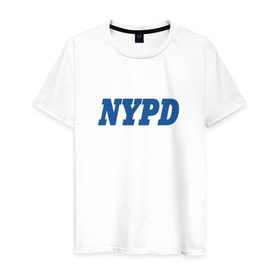 Мужская футболка хлопок с принтом NYPD в Тюмени, 100% хлопок | прямой крой, круглый вырез горловины, длина до линии бедер, слегка спущенное плечо. | new york police department | департамент | нью йорк