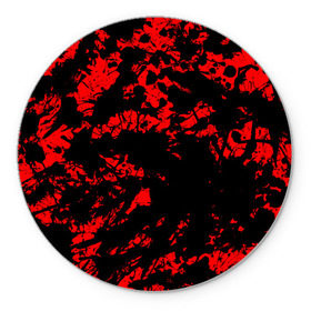 Коврик круглый с принтом Красные краски в Тюмени, резина и полиэстер | круглая форма, изображение наносится на всю лицевую часть | abstraction | абстракция красок | брызги красок | краска | красные краски | потертость красок | разводы красок | черно белый