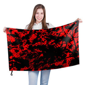 Флаг 3D с принтом Красные краски в Тюмени, 100% полиэстер | плотность ткани — 95 г/м2, размер — 67 х 109 см. Принт наносится с одной стороны | abstraction | абстракция красок | брызги красок | краска | красные краски | потертость красок | разводы красок | черно белый