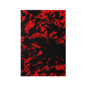 Обложка для паспорта матовая кожа с принтом Красные краски в Тюмени, натуральная матовая кожа | размер 19,3 х 13,7 см; прозрачные пластиковые крепления | Тематика изображения на принте: abstraction | абстракция красок | брызги красок | краска | красные краски | потертость красок | разводы красок | черно белый