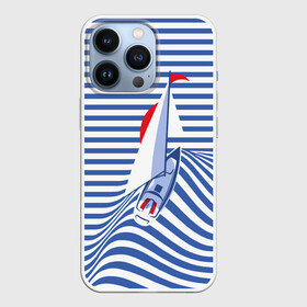 Чехол для iPhone 13 Pro с принтом Яхта в Тюмени,  |  | flag | joke | prank | sail | sea | stripes | water | waves | yacht vest | вода | волны | море | парус | полосы | прикол | тельняшка | флаг | шутка | яхта