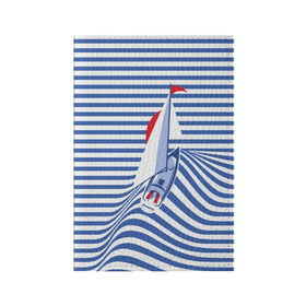 Обложка для паспорта матовая кожа с принтом Яхта в Тюмени, натуральная матовая кожа | размер 19,3 х 13,7 см; прозрачные пластиковые крепления | flag | joke | prank | sail | sea | stripes | water | waves | yacht vest | вода | волны | море | парус | полосы | прикол | тельняшка | флаг | шутка | яхта