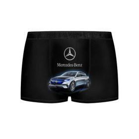 Мужские трусы 3D с принтом Mercedes-Benz в Тюмени, 50% хлопок, 50% полиэстер | классическая посадка, на поясе мягкая тканевая резинка | Тематика изображения на принте: kомпания производитель легковых автомобилей премиального класса | немецкое качество