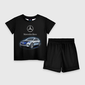 Детский костюм с шортами 3D с принтом Mercedes Benz в Тюмени,  |  | kомпания производитель легковых автомобилей премиального класса | немецкое качество