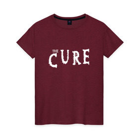Женская футболка хлопок с принтом The Cure в Тюмени, 100% хлопок | прямой крой, круглый вырез горловины, длина до линии бедер, слегка спущенное плечо | cure | британия | группы | музыка | надпись | роберт смит | роджер одоннелл | рок | саймон гэллап