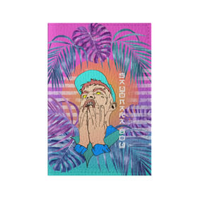 Обложка для паспорта матовая кожа с принтом Sayonara Boy в Тюмени, натуральная матовая кожа | размер 19,3 х 13,7 см; прозрачные пластиковые крепления | allj | eldzhey | sayonaraboy | алексей узенюк | рэпер | хип хоп | элджей