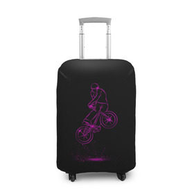 Чехол для чемодана 3D с принтом BMX в Тюмени, 86% полиэфир, 14% спандекс | двустороннее нанесение принта, прорези для ручек и колес | athletic sports | athletics | bmx | fitness | sport | weightlifting | атлетика | велоспорт | спорт