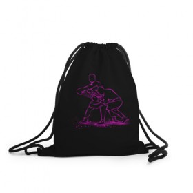 Рюкзак-мешок 3D с принтом Neon boxing в Тюмени, 100% полиэстер | плотность ткани — 200 г/м2, размер — 35 х 45 см; лямки — толстые шнурки, застежка на шнуровке, без карманов и подкладки | 