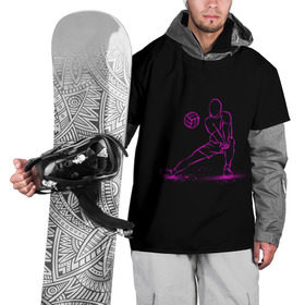 Накидка на куртку 3D с принтом Volleyball in neon в Тюмени, 100% полиэстер |  | athletic sports | athletics | sport | volleybal | weightlifting | атлетика | волейбол | спорт