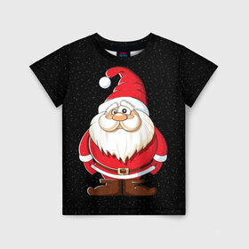 Детская футболка 3D с принтом Санта в Тюмени, 100% гипоаллергенный полиэфир | прямой крой, круглый вырез горловины, длина до линии бедер, чуть спущенное плечо, ткань немного тянется | Тематика изображения на принте: christmas | new year | дед мороз | елка | зима | клаус | метель | мороз | новый год | праздник | рождество | санта | снег | снеговик | снегурочка