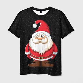 Мужская футболка 3D с принтом Санта в Тюмени, 100% полиэфир | прямой крой, круглый вырез горловины, длина до линии бедер | christmas | new year | дед мороз | елка | зима | клаус | метель | мороз | новый год | праздник | рождество | санта | снег | снеговик | снегурочка